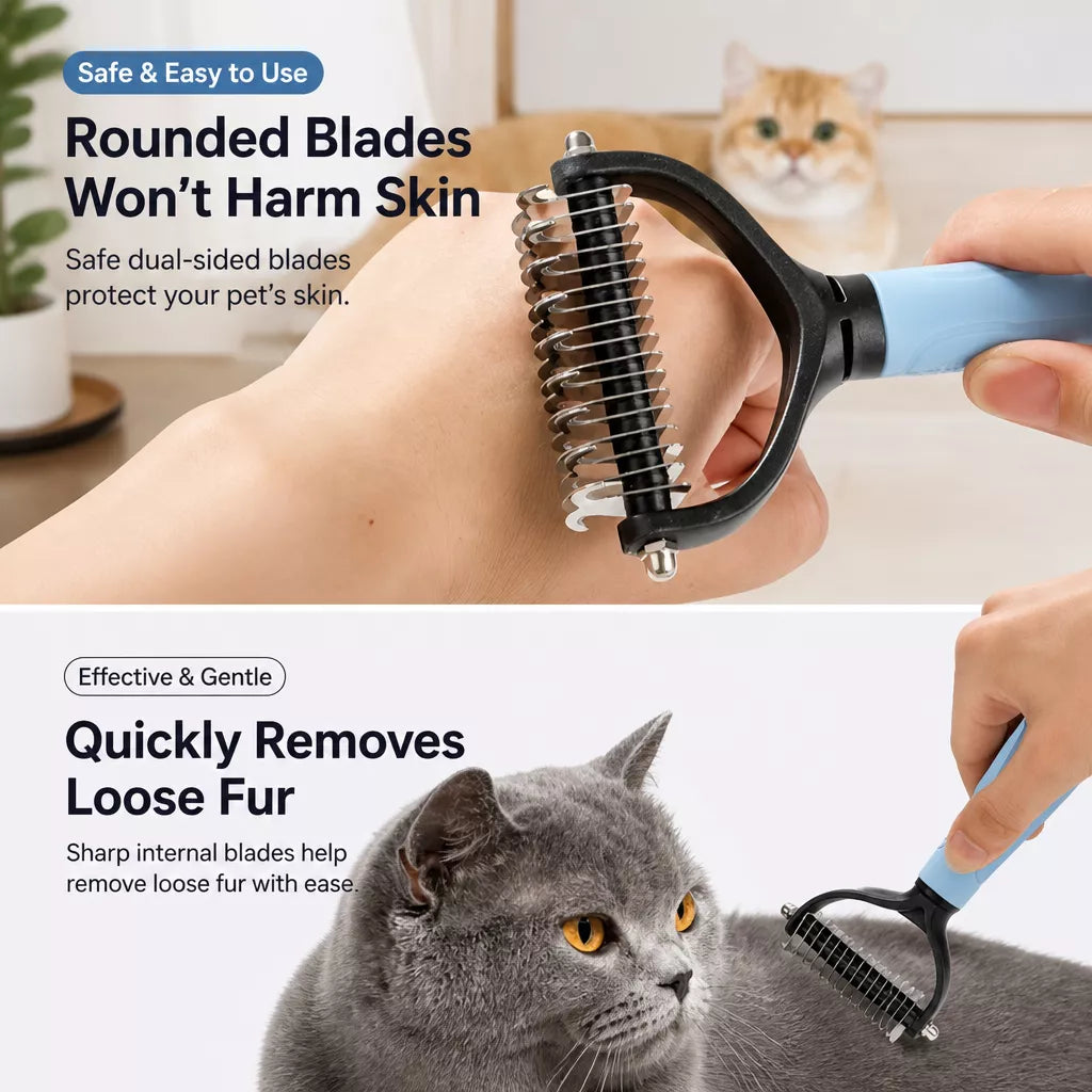 Pet Grooming Comb for Dogs and Cats – Detangling & Deshedding