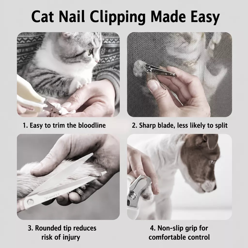 Cat Nail Clippers with Dual-Size Cutting Holes