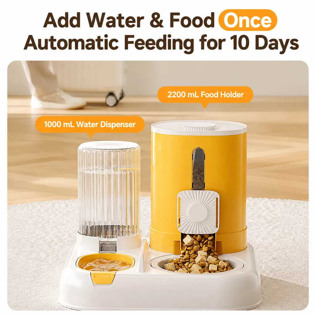 Automatic Pet Feeder with Dual Bowls for Cats & Dogs