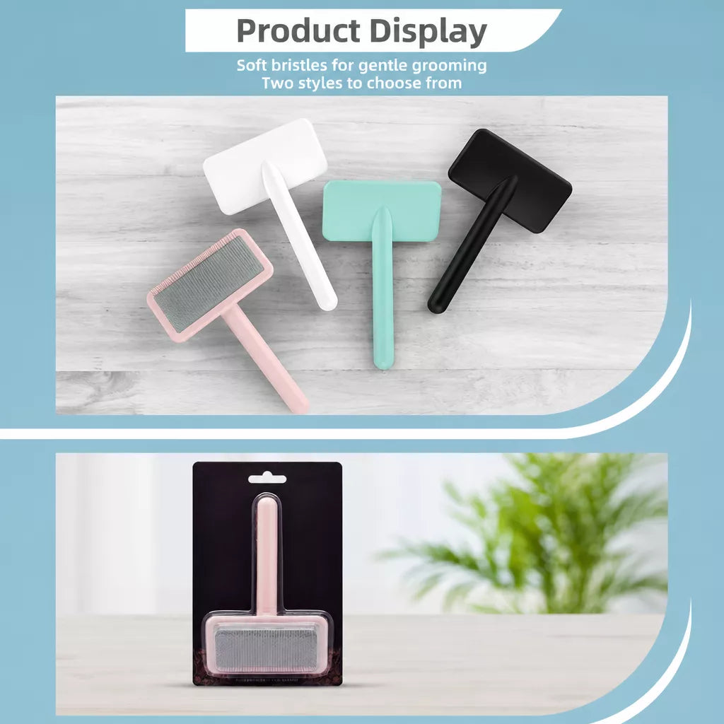 Pet Grooming Pin Brush for Detangling and Fluffing