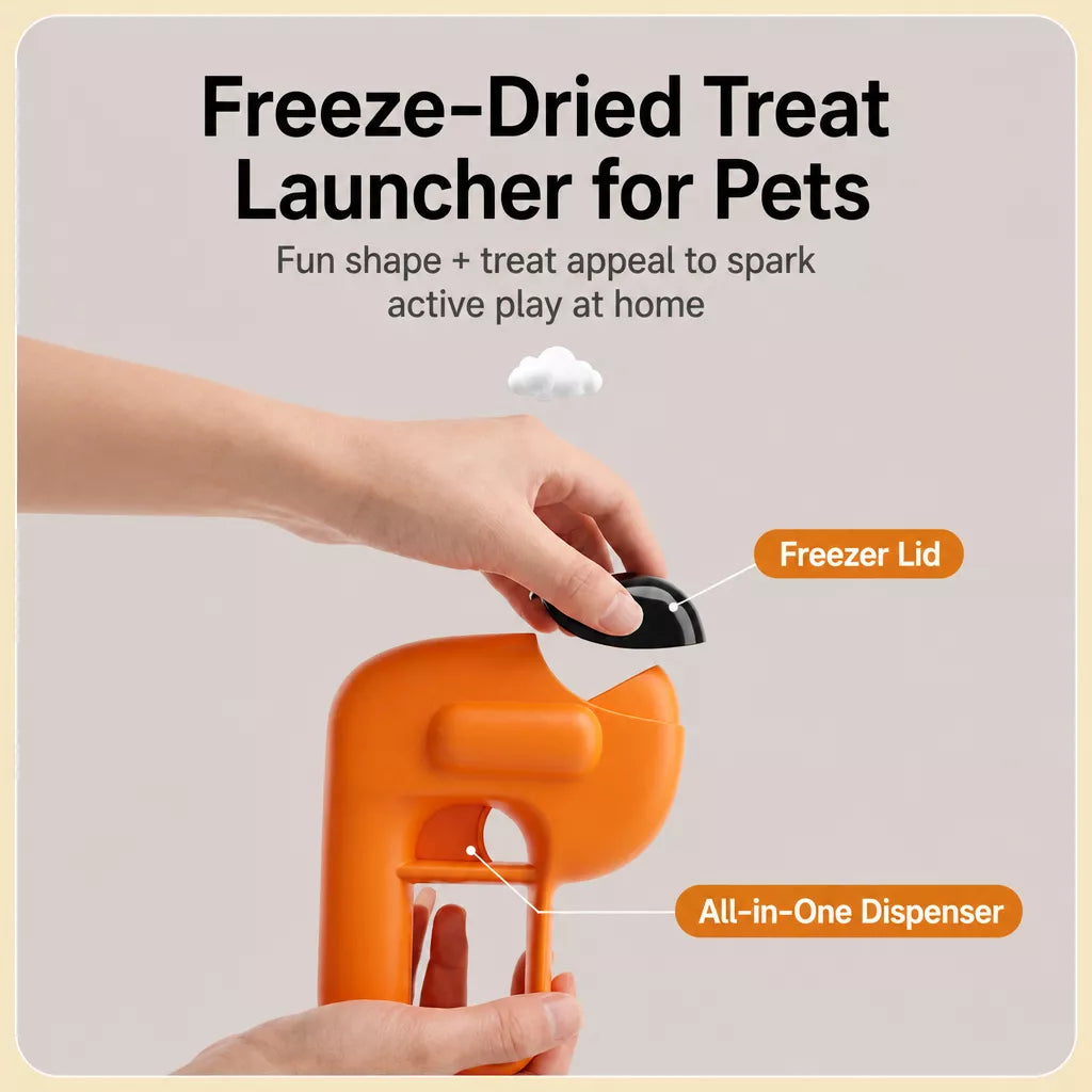 Interactive Dog Treat-Dispensing Launcher Toy