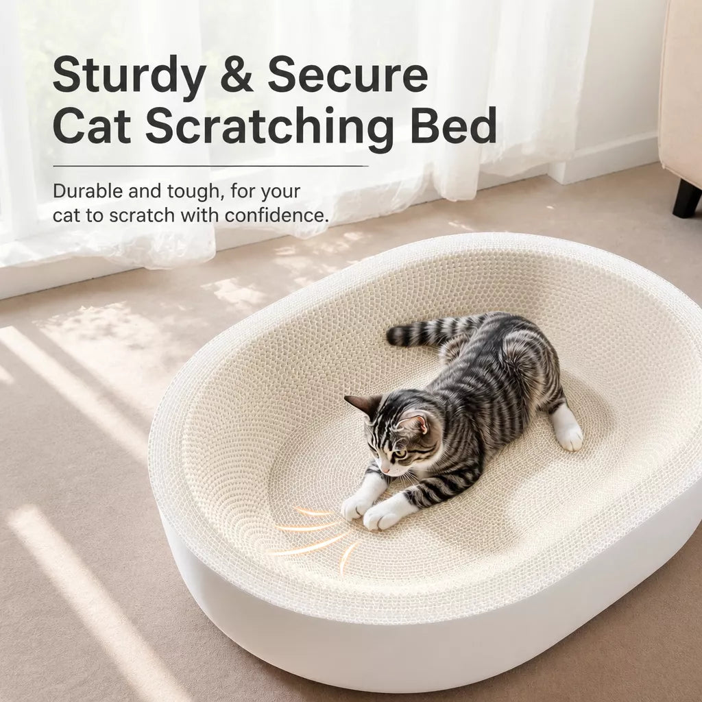 Oval Corrugated Cardboard Cat Scratcher Lounge