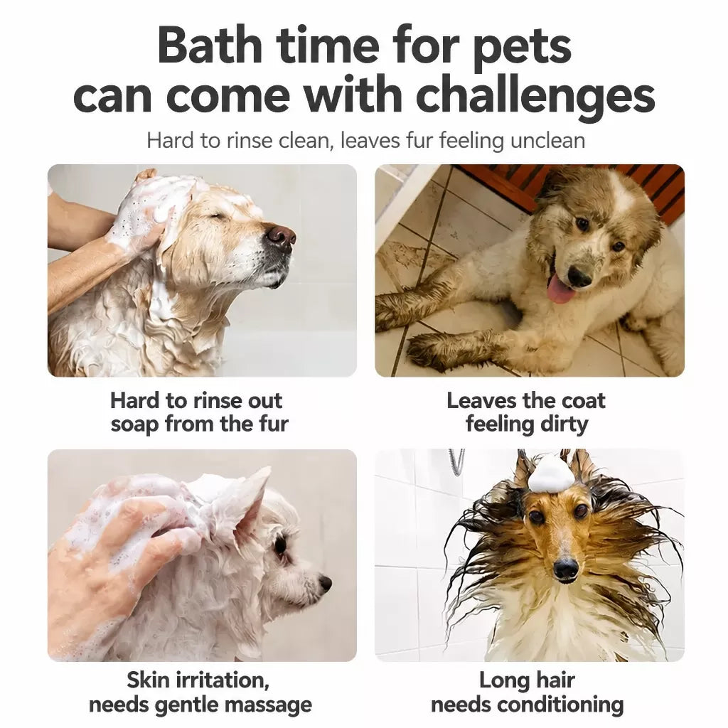 Silicone Pet Bath & Grooming Brush for Dogs and Cats