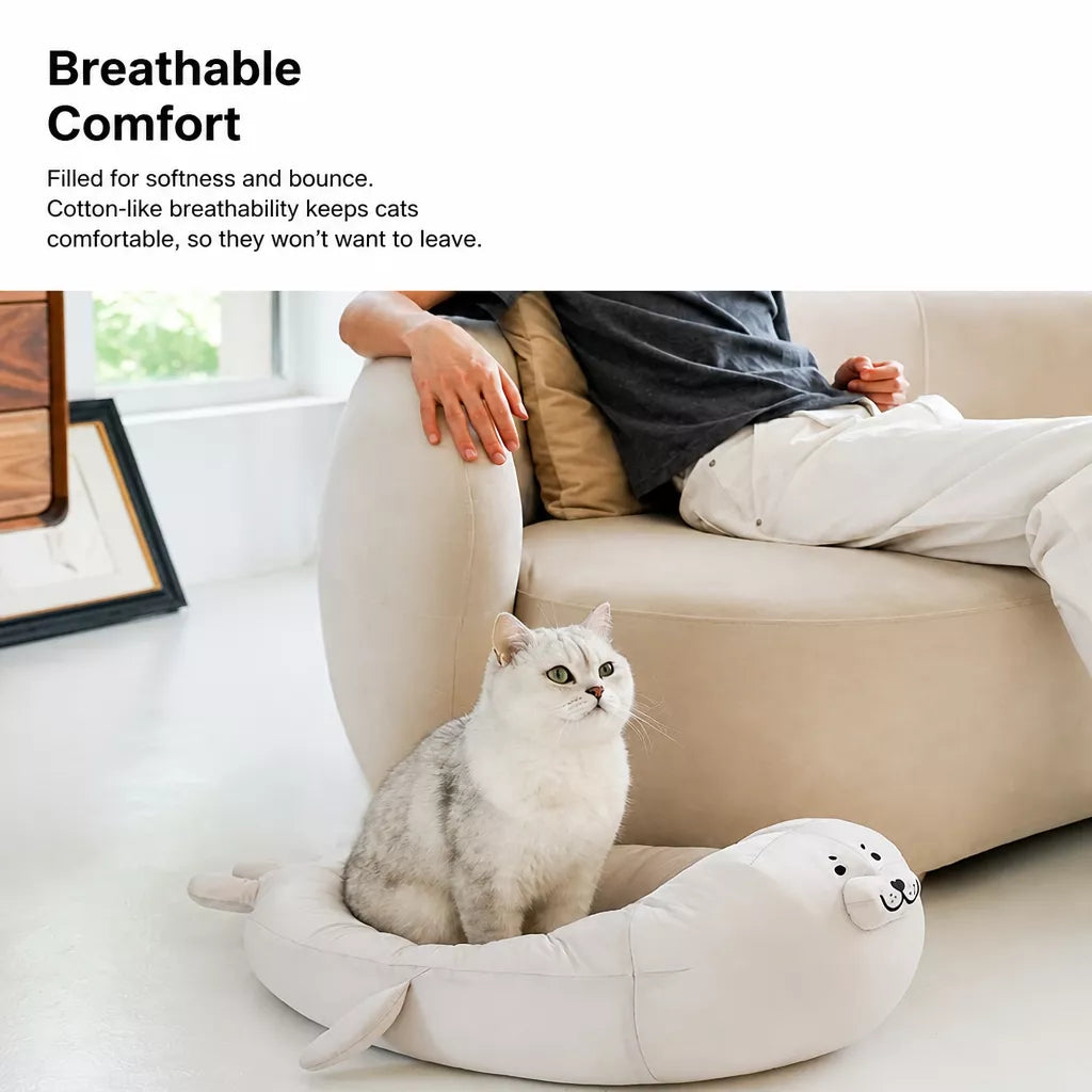 Semi-Enclosed Washable Pet Bed for Cats and Dogs