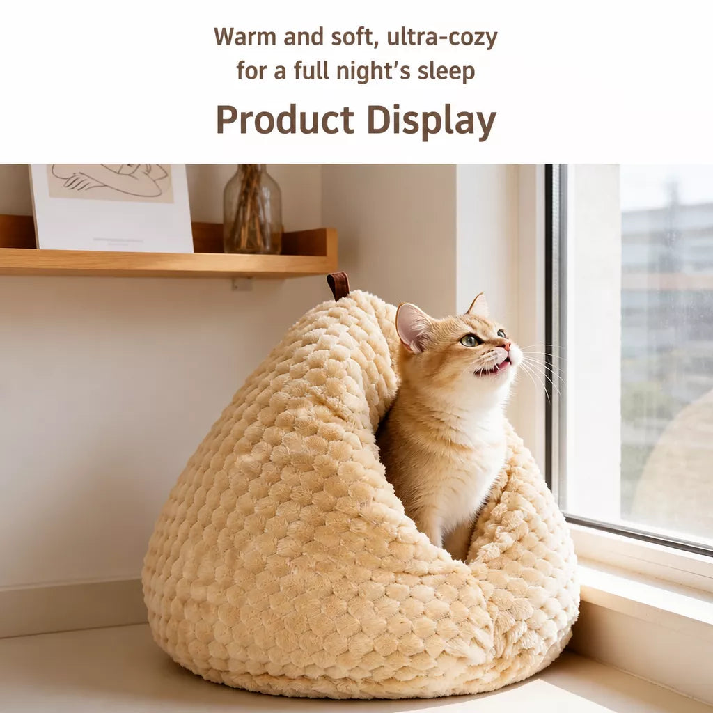 Chicken Butt-Shaped Enclosed Plush Cat Bed