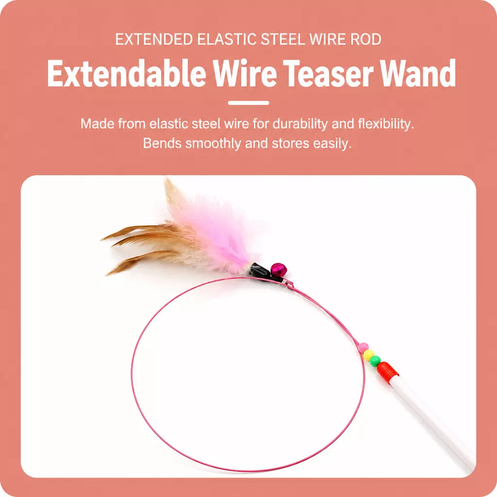 Cat Teaser Wand with Bell and Feather