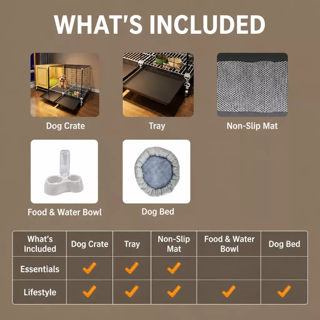 Elevated Indoor Dog Kennel with Separate Toilet Areas for Small Dogs