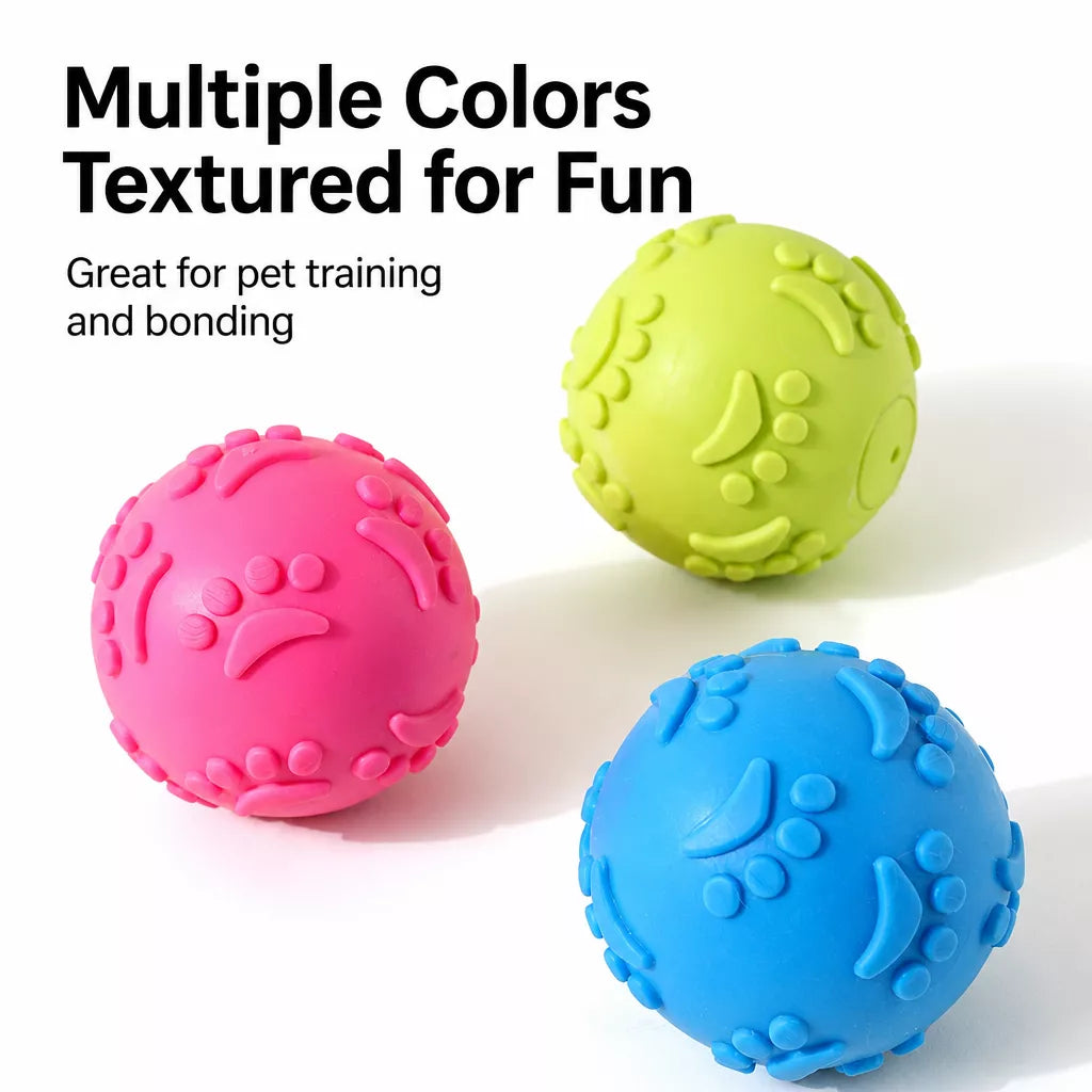 TPR Paw Print Squeaky Ball Dog Toy for Interactive Play