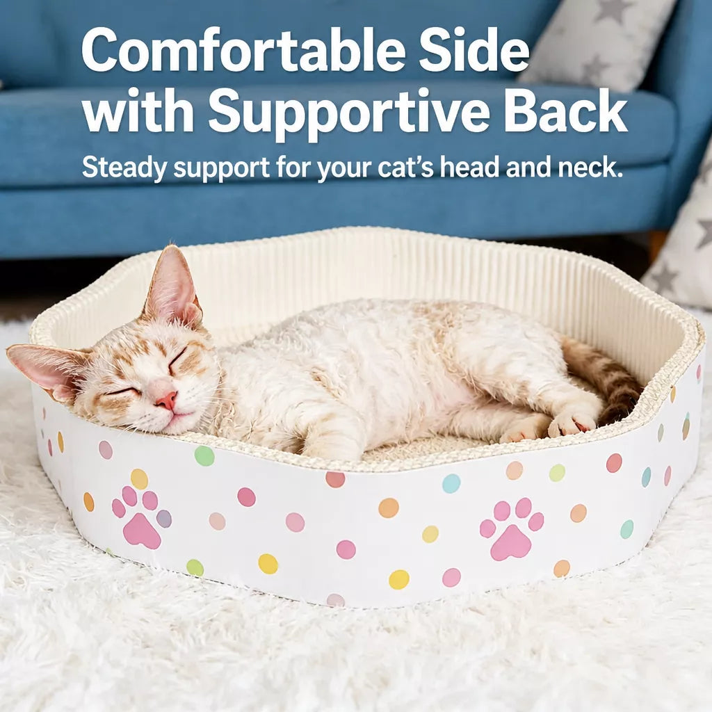 Petal-Shaped Corrugated Cardboard Cat Scratcher Bed