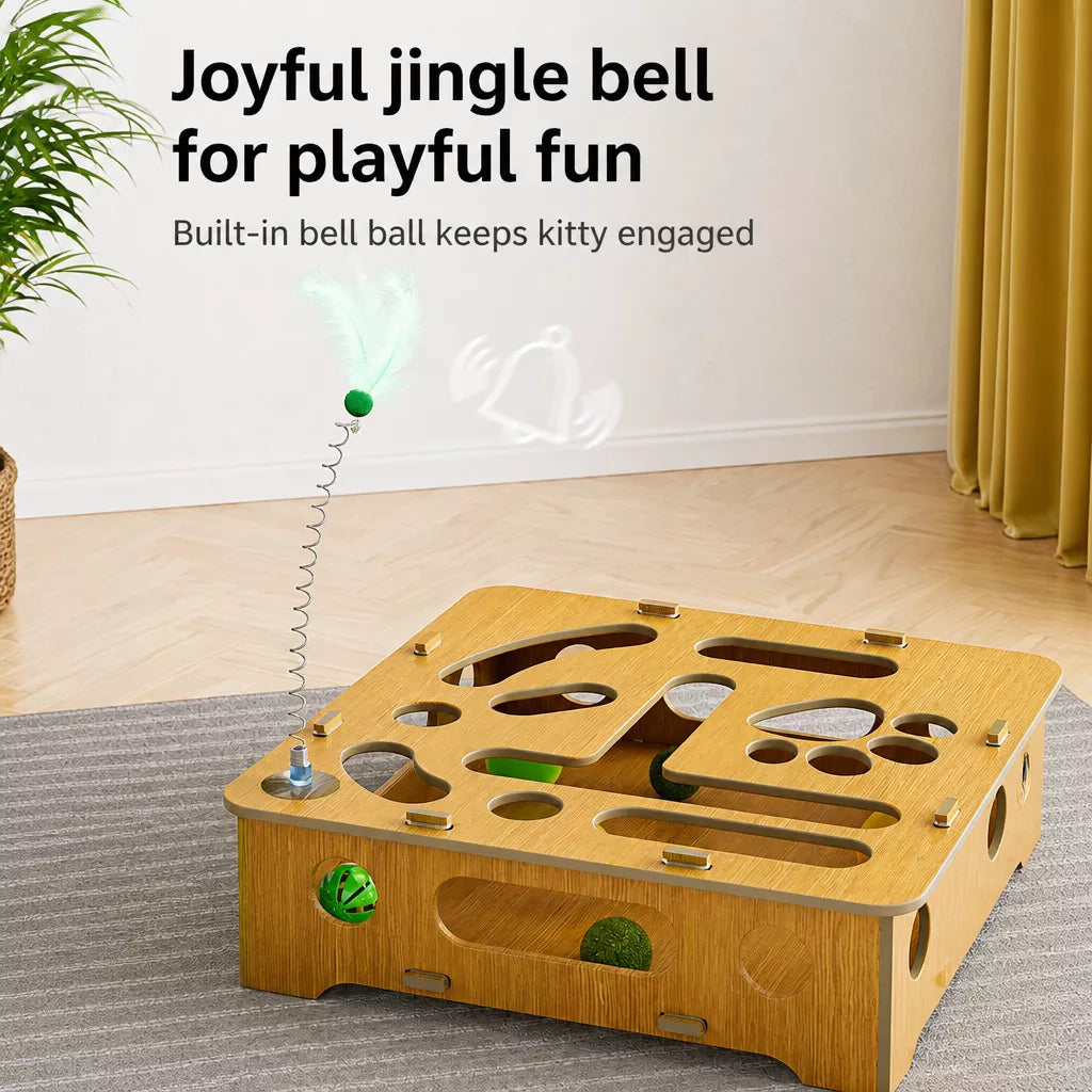 Cat Maze Puzzle Toy with Rolling Balls
