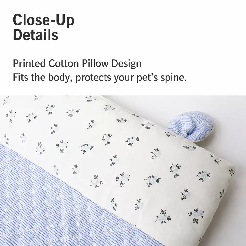 Pet Bed Mat with Bunny-Ear Pillow for Cats and Dogs
