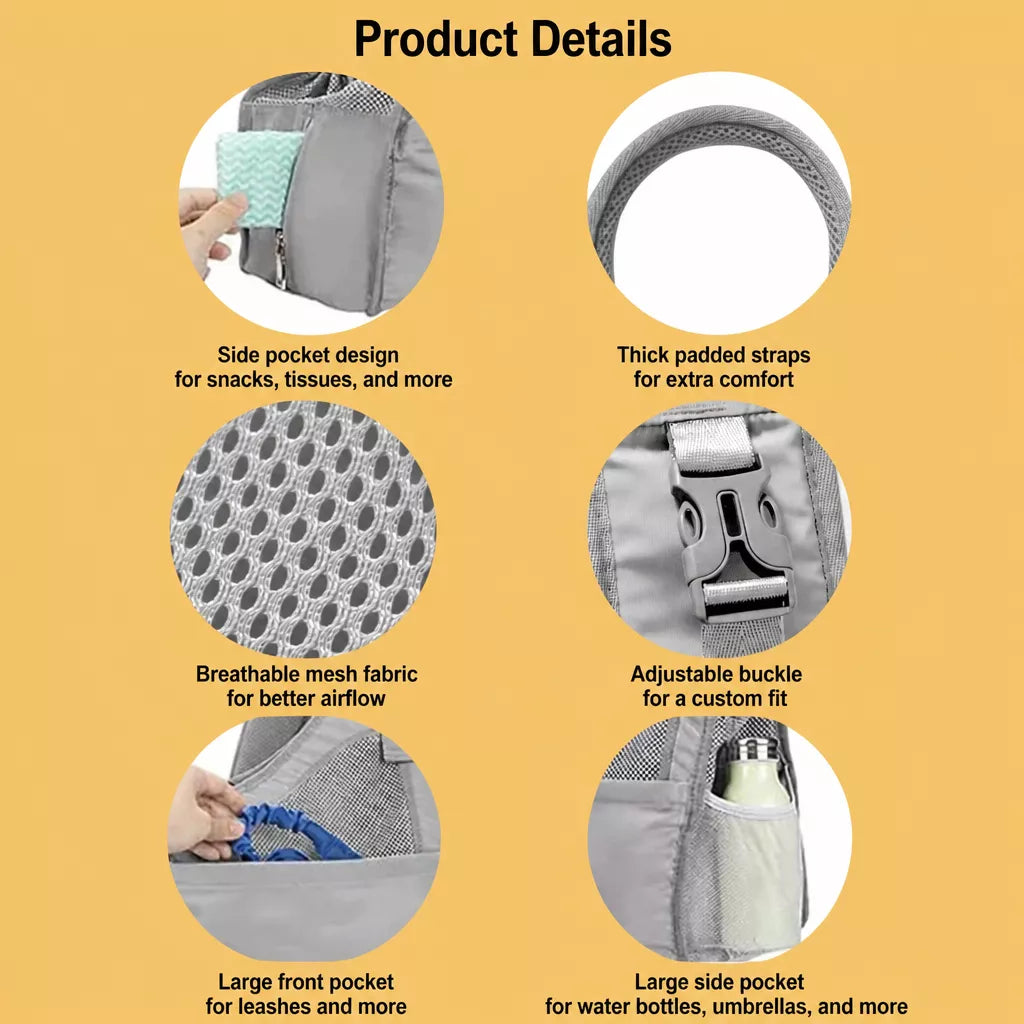 CUBY Breathable Mesh Crossbody Pet Carrier for Cats and Small Dogs
