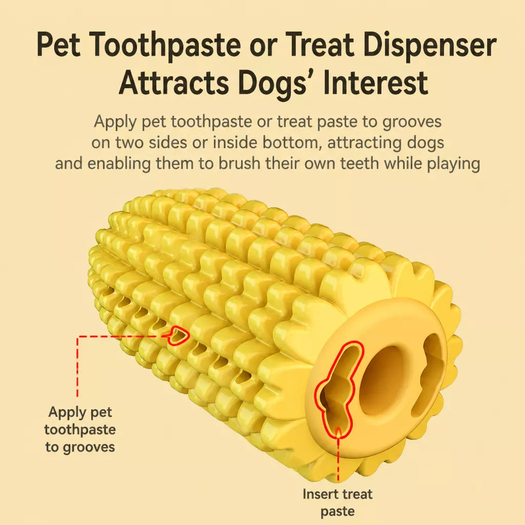 Corn-Shaped TPR Dog Chew Toy with Optional Squeaker