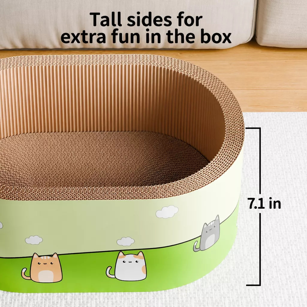 Deep Corrugated Cardboard Cat Scratcher Bed