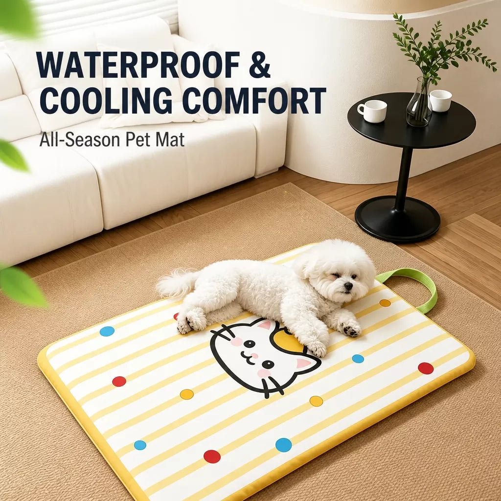 Waterproof Striped Pet Bed Mat for Dogs & Cats