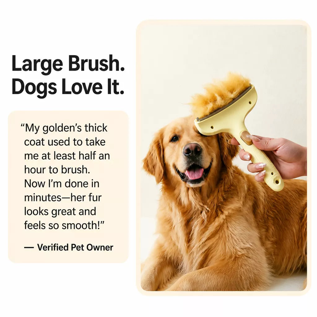 Pet Undercoat Grooming Comb for Cats and Dogs, Blade-Free Detangling Tool