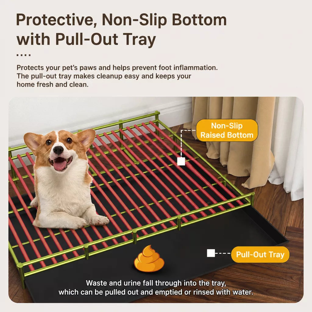 Indoor Dog Crate with Tray for Dogs Up to 33 lb