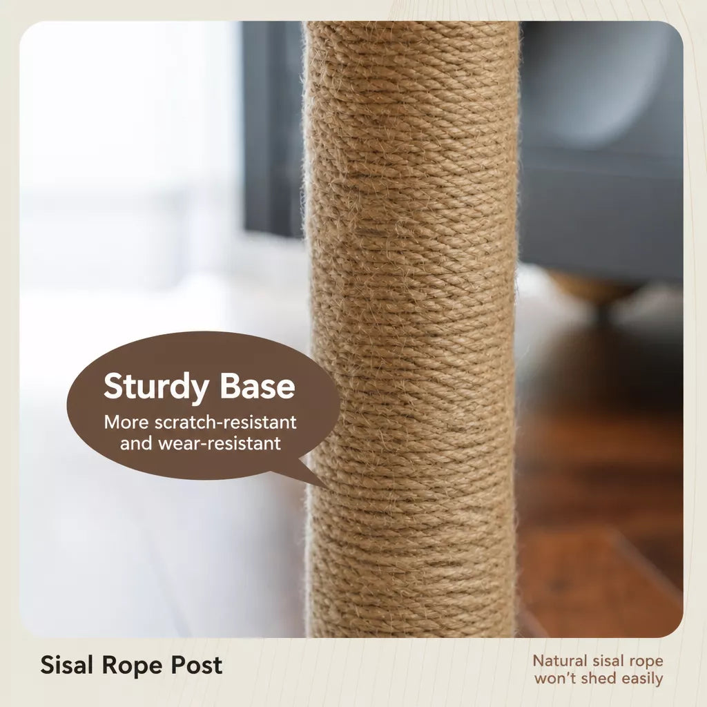 Low-Profile Cat Tree with Sisal Scratching Mat