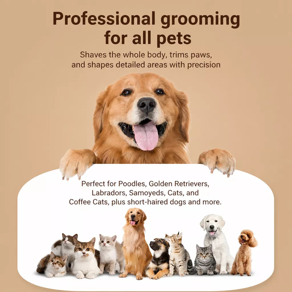 Pet Hair Clipper and Paw Trimmer for Dogs and Cats