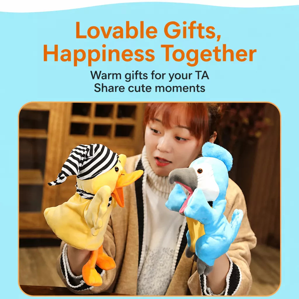 Plush Animal Hand Puppets for Pretend Play