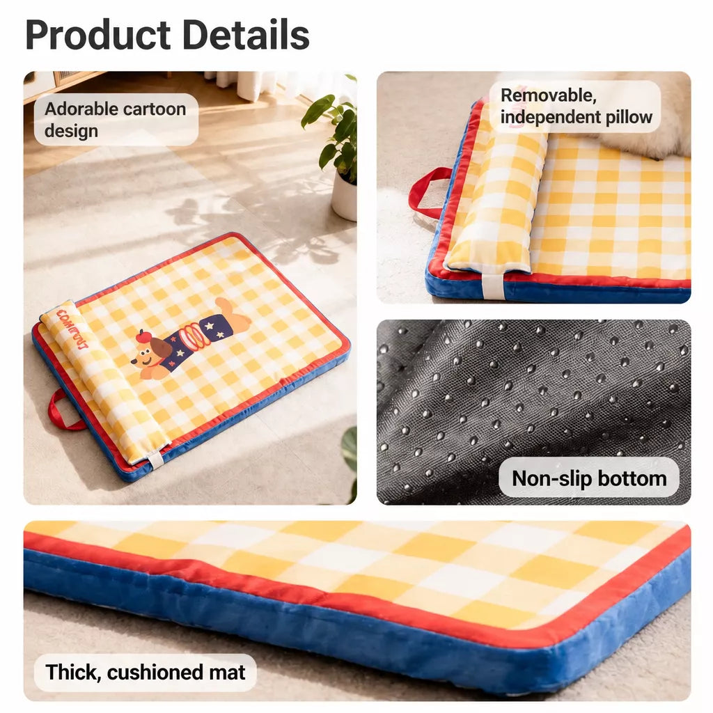 Non-Slip Water-Resistant Pet Bed Mat for Dogs and Cats