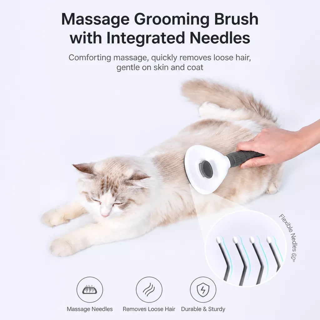 Self-Cleaning Pin Brush for Dogs & Cats