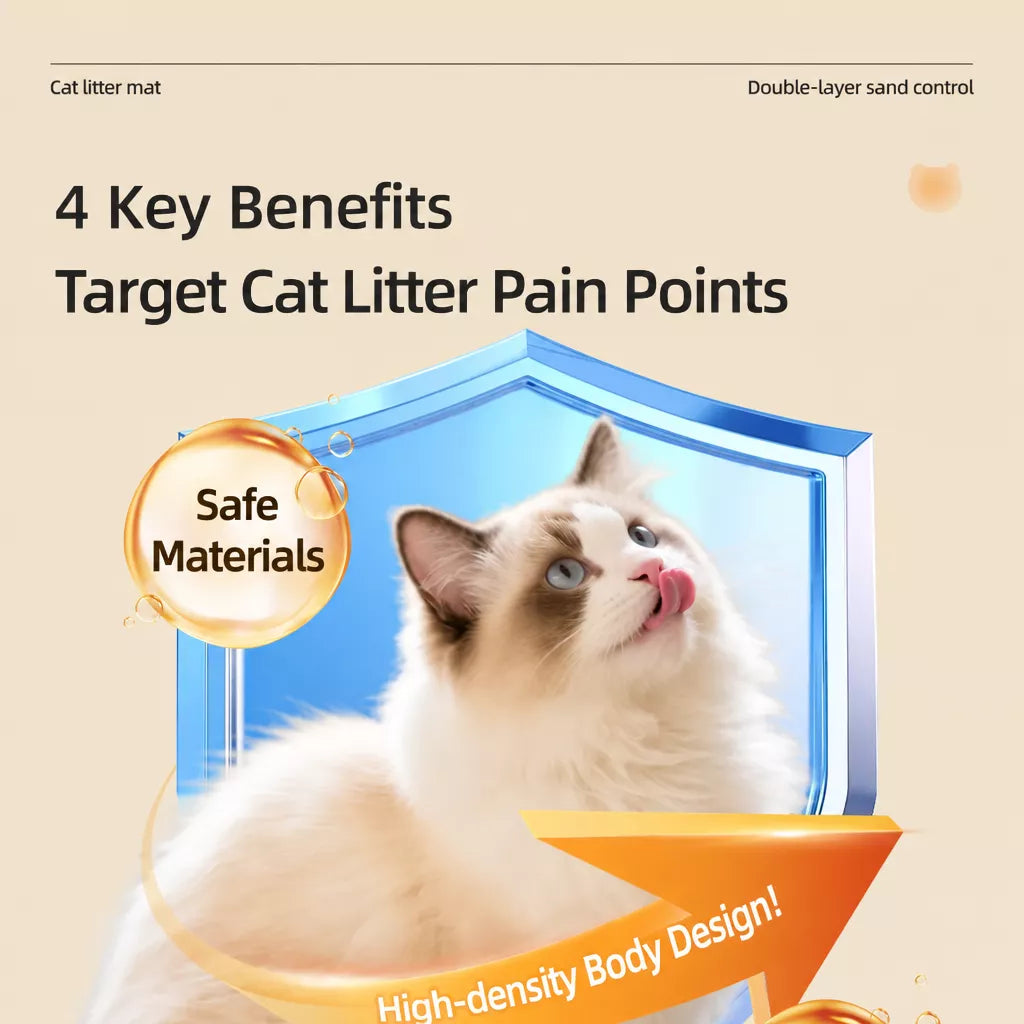Double-Layer EVA Cat Litter Mat, Cut-to-Fit
