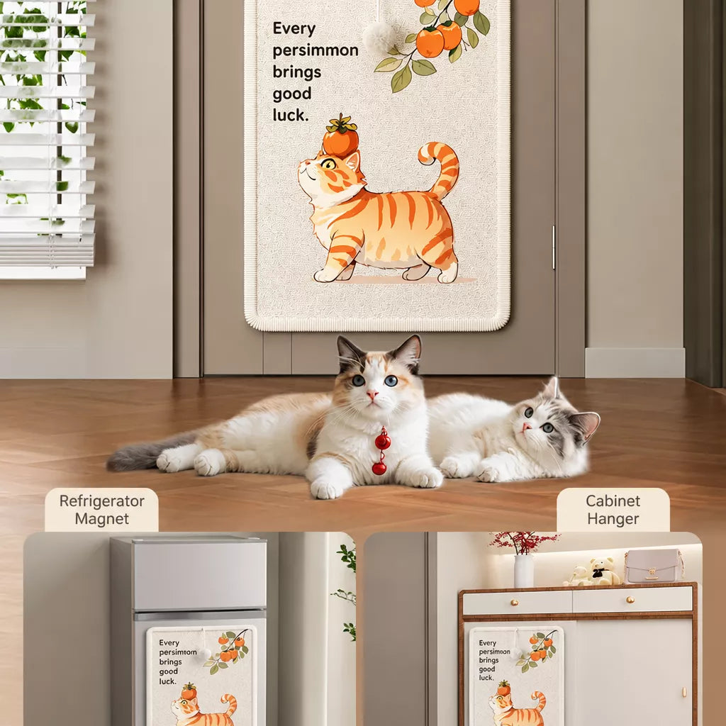 Adhesive Wall-Mounted Cat Scratcher with Braided Cotton Rope
