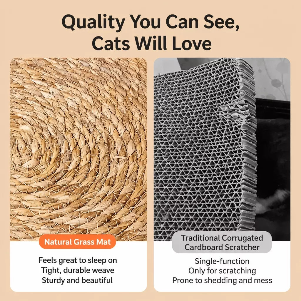 Round Bulrush Cat Scratching Mat