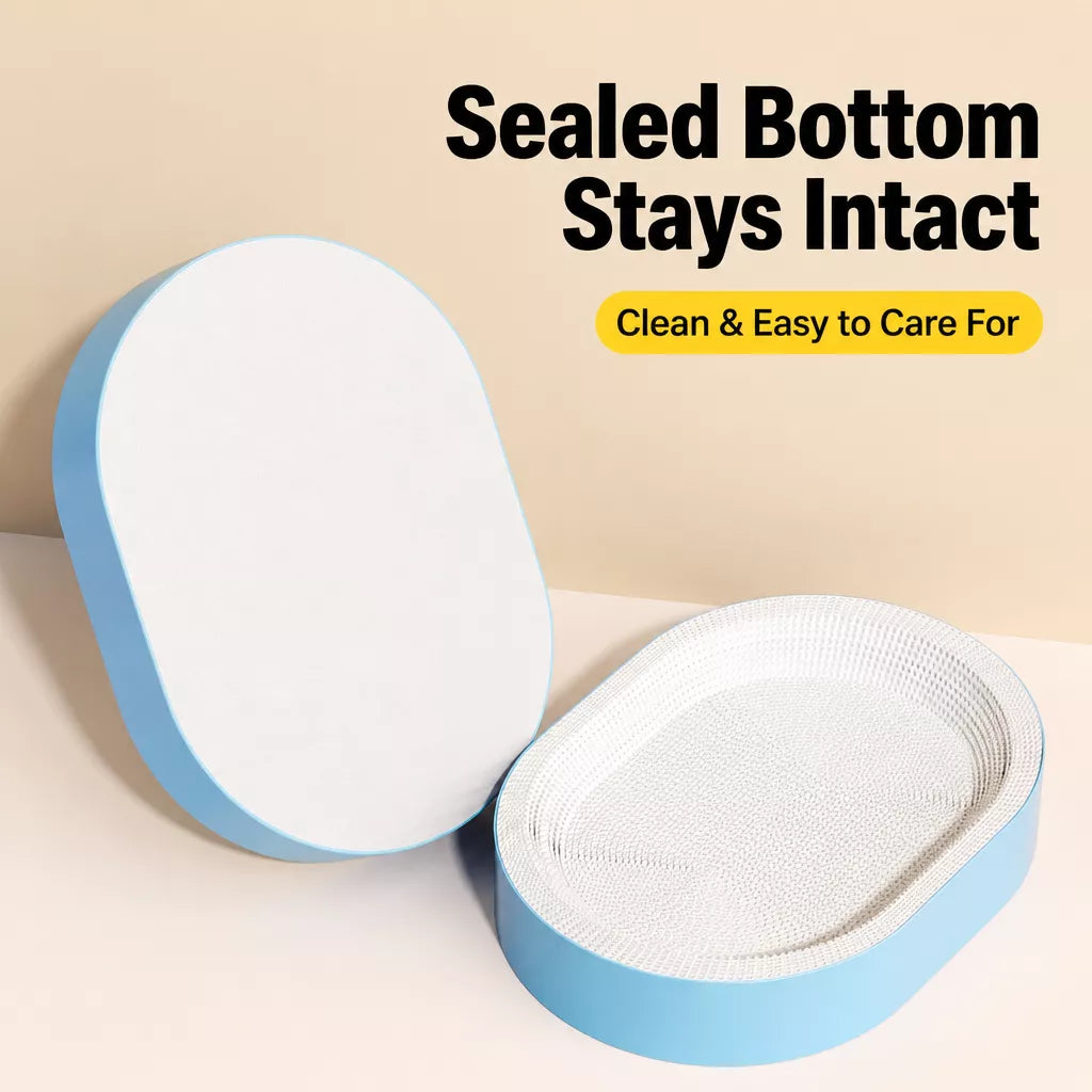 Oval Corrugated Cardboard Cat Scratcher Bed