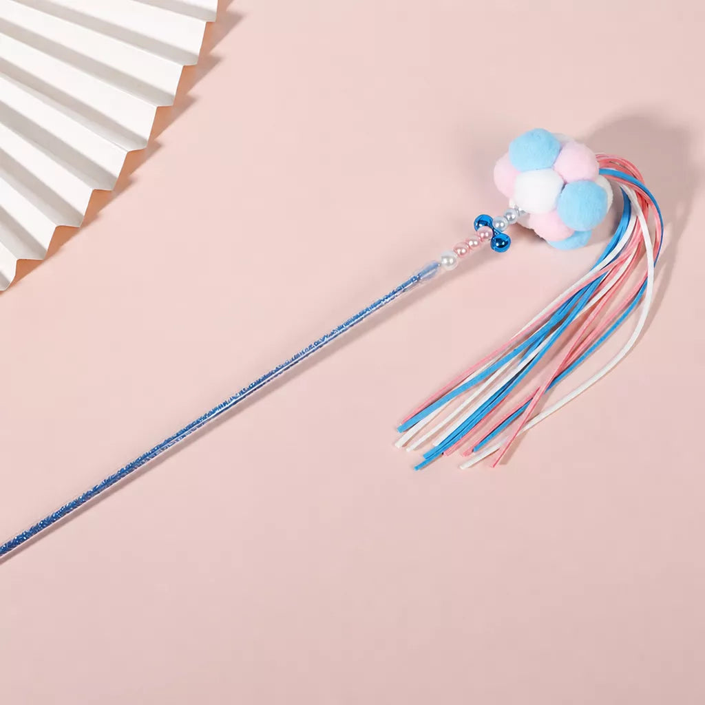 Fairy Cat Teaser Wand with Pom-Pom Toy