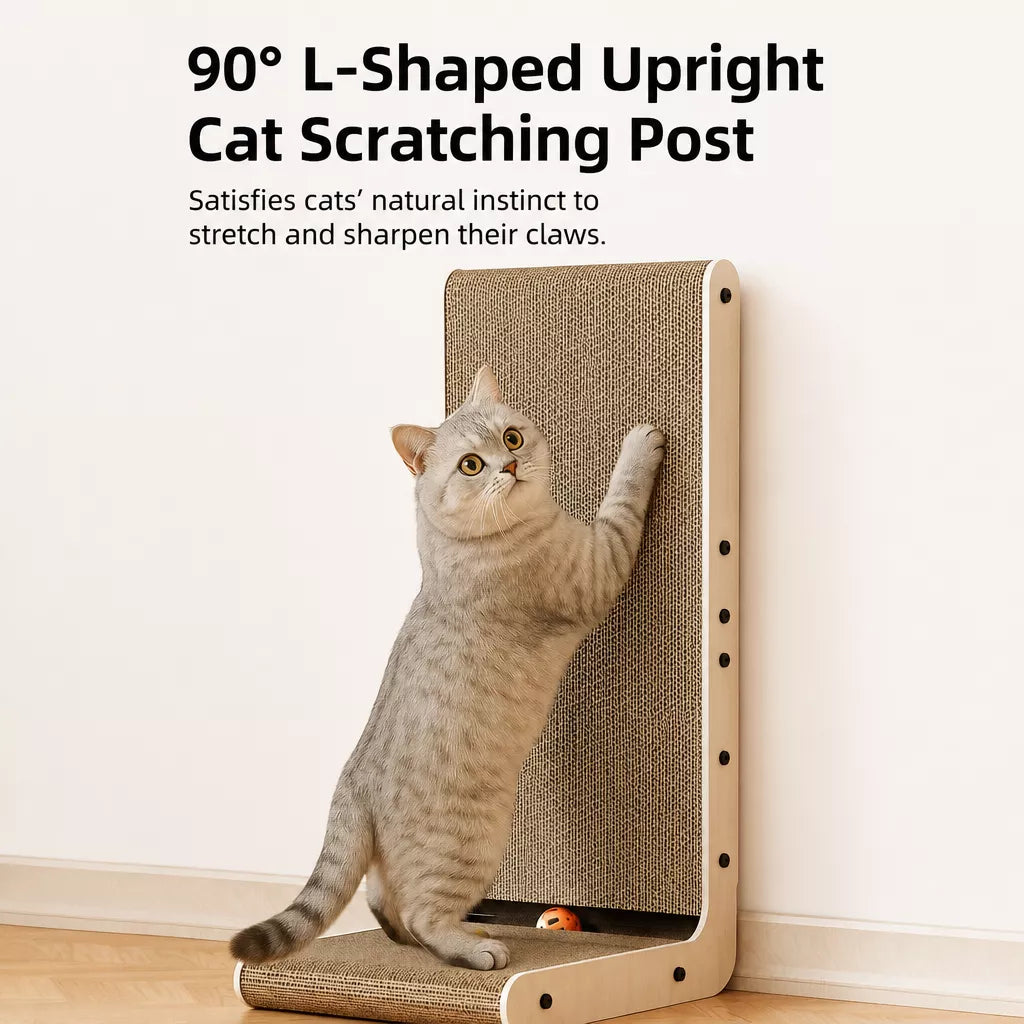 L-Shaped Kraft Paper Cat Scratcher