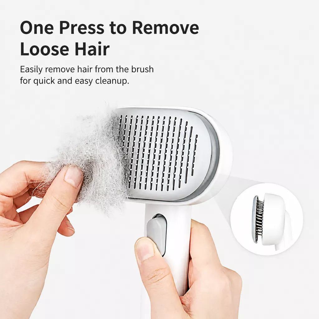 2-in-1 Dog & Cat Grooming Brush with Detangling Comb