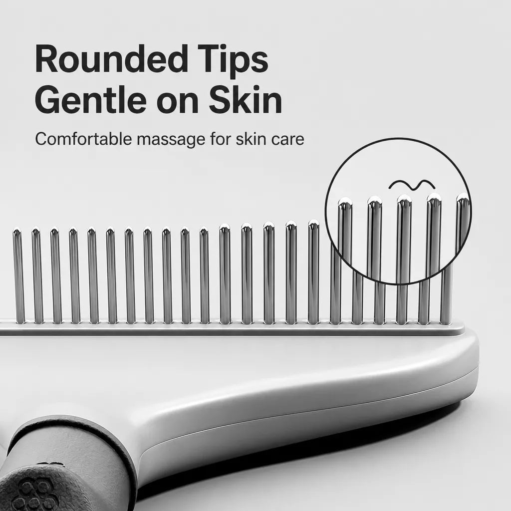 Dog & Cat Detangling Rake Comb for Long-Haired Coats