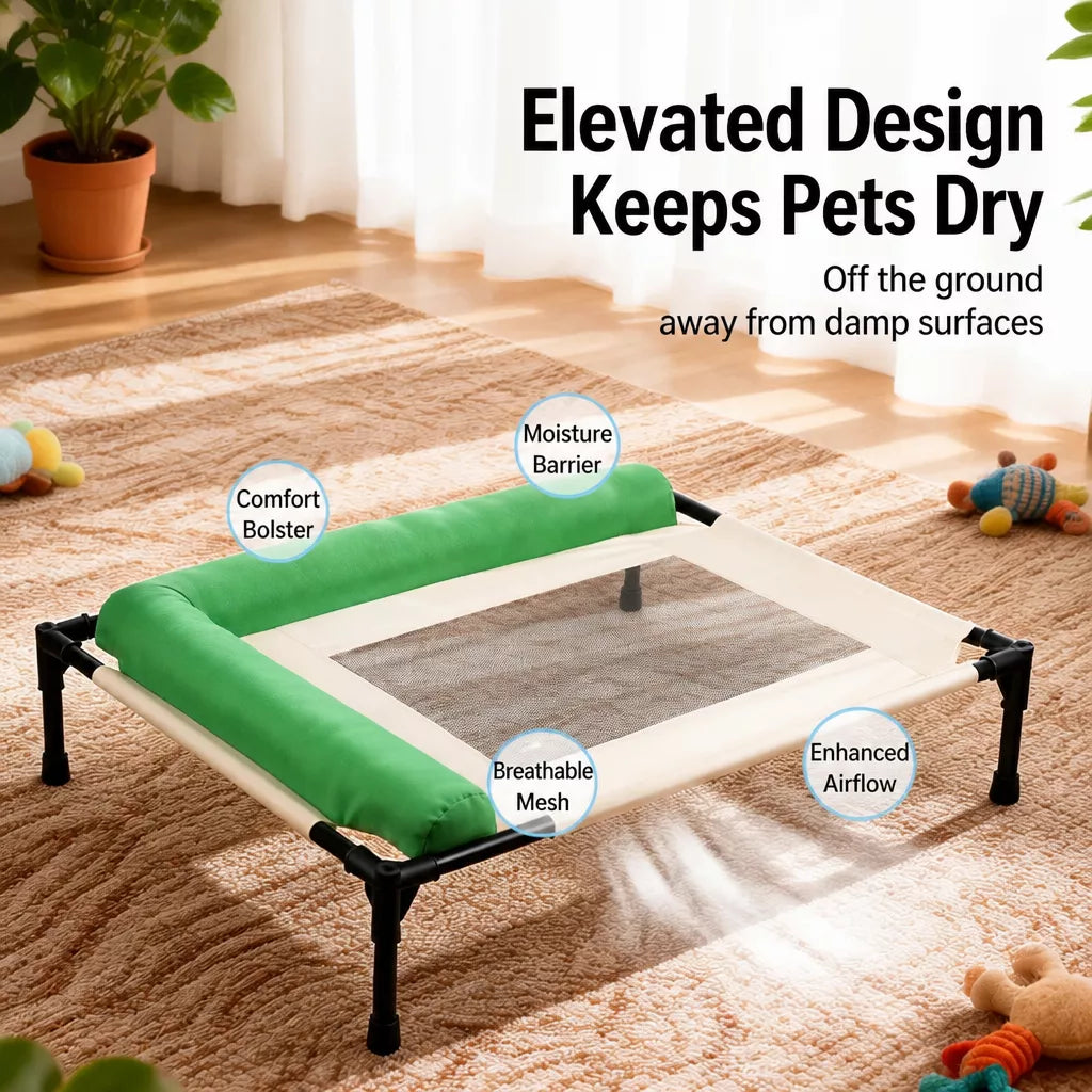 Elevated Pet Cot Bed with Removable Washable Cover