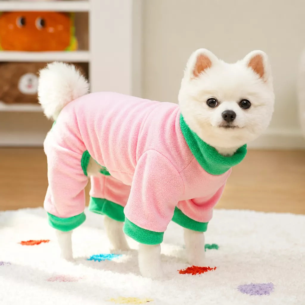 Fleece Four-Leg Dog & Cat Coat for Cool-Weather Walks