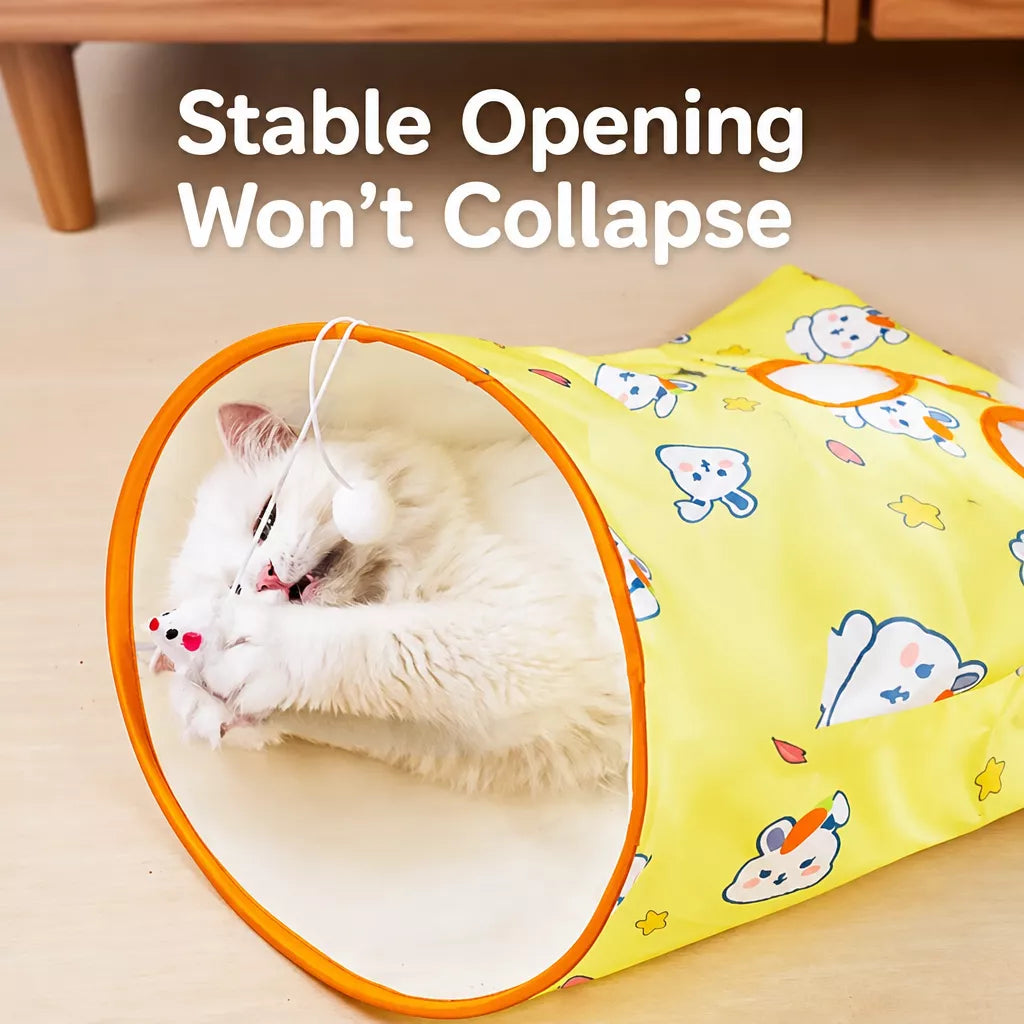 Crinkle Cat Hideaway Bag & Play Tunnel