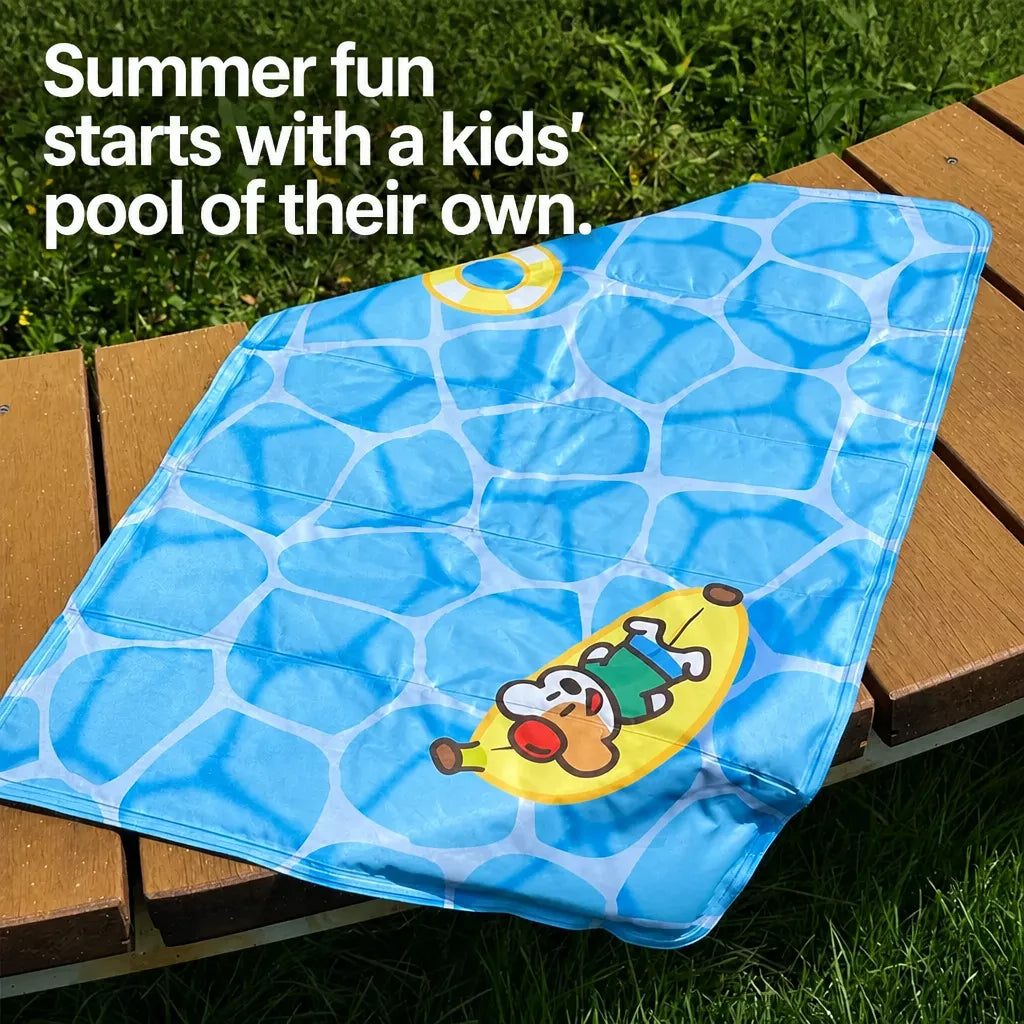 Blue Square Dog Mat