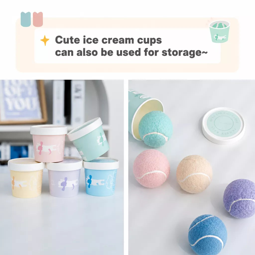 Ice Cream-Style Interactive Dog Ball with Storage Box
