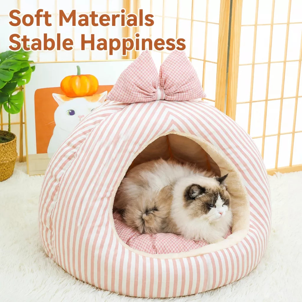Enclosed Tent Pet Bed for Cats and Small Dogs