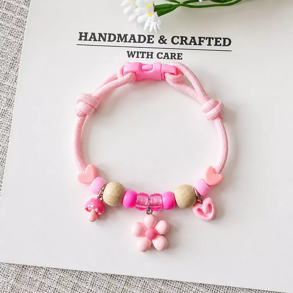 Adjustable Dog & Cat Collar with Bell and Wood Accent