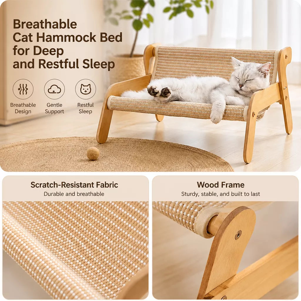 Cat Scratcher Lounge with Cotton-Linen Bed