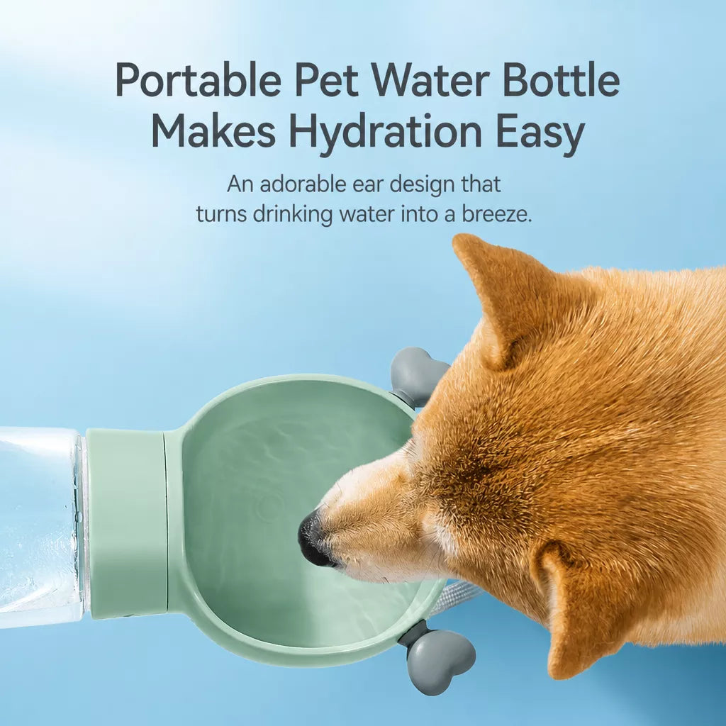 Portable Dog Water Bottle with Foldable Cup for Travel