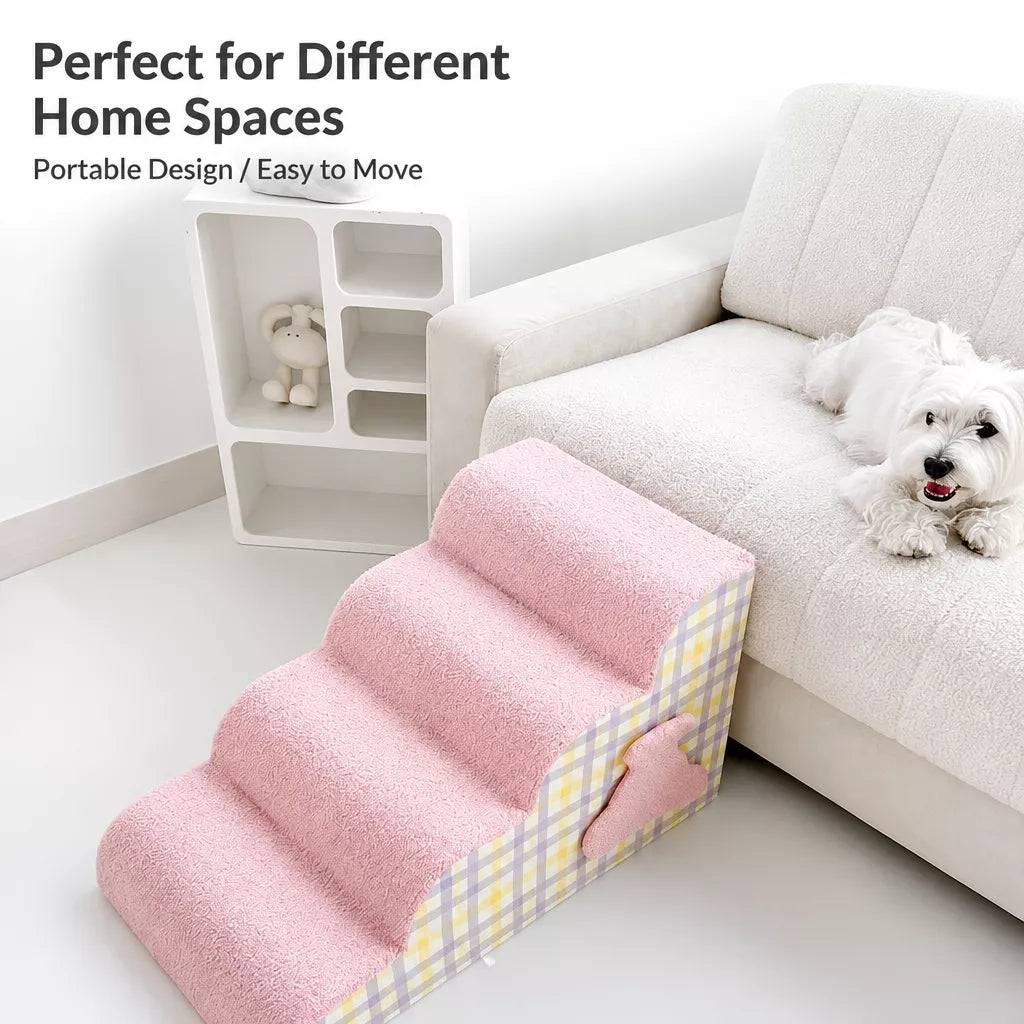 Foam Pet Stairs for Dogs and Cats, 3–5 Steps