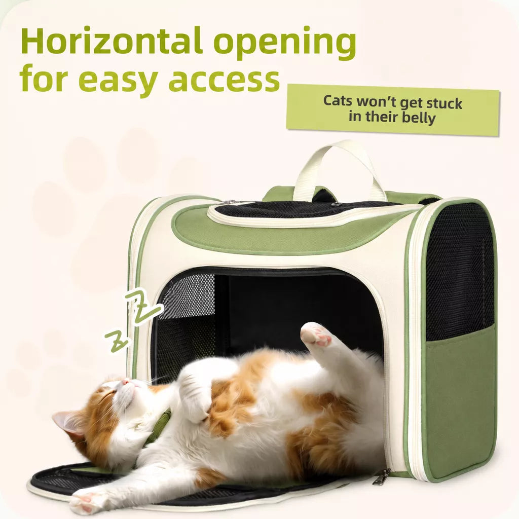 Portable Canvas Backpack Pet Carrier for Cats and Dogs