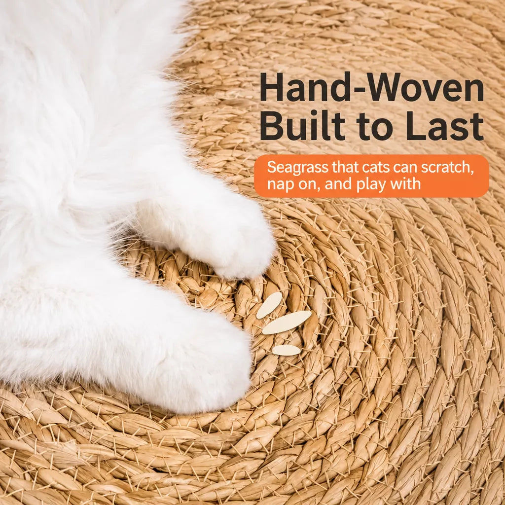 Round Bulrush Cat Scratching Mat