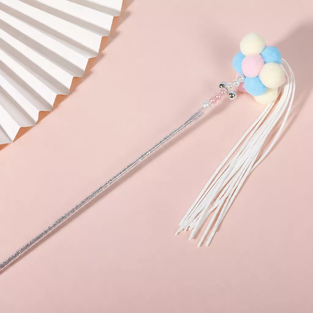 Fairy Cat Teaser Wand with Pom-Pom Toy
