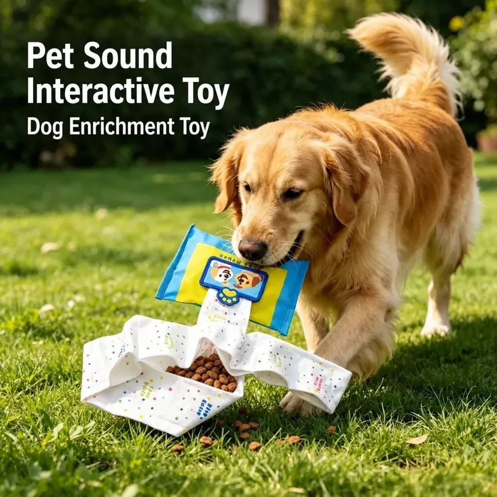 Interactive Tissue-Pulling Dog Toy with Treat Pocket and Squeaker