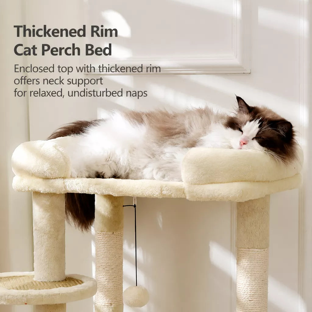 Compact Cat Tree with Space Capsule Hideaway and Perch
