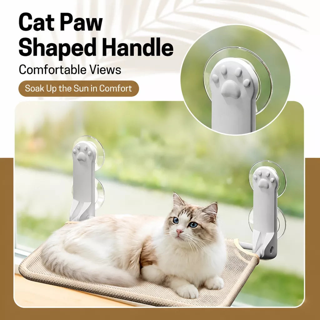 Window-Mounted Cat Hammock Bed with Suction Cups